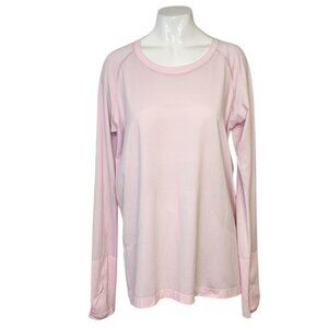 Lululemon Womens Swiftly Tech Long Sleeve 2.0 Pink, Thumbholes, Light, Size 14